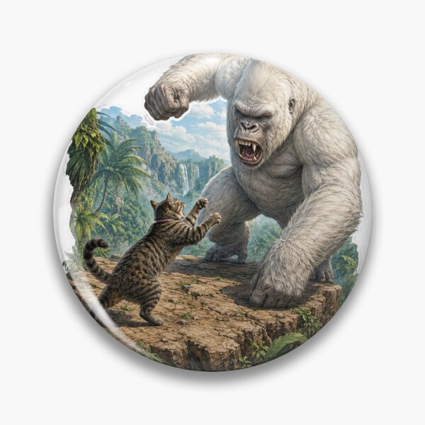 Item preview, Cat vs White Gorilla Jungle Adventure designed and sold by Moxie-Cat-Universe.
