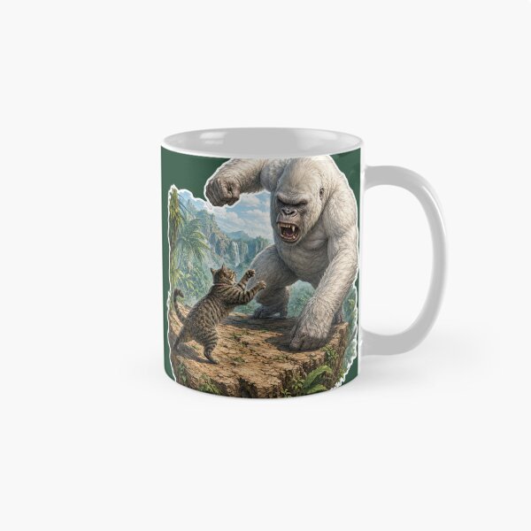 Item preview, Cat vs White Gorilla Jungle Adventure designed and sold by Moxie-Cat-Universe.