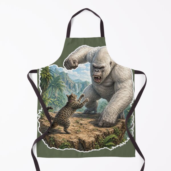 Item preview, Cat vs White Gorilla Jungle Adventure designed and sold by Moxie-Cat-Universe.