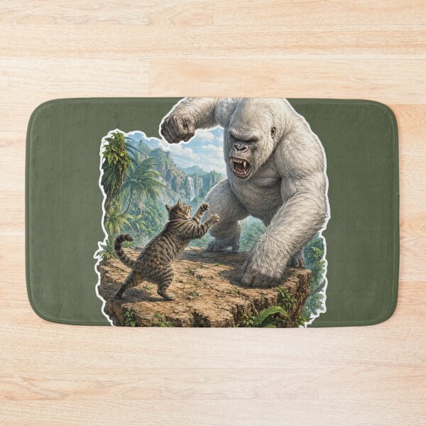 Item preview, Cat vs White Gorilla Jungle Adventure designed and sold by Moxie-Cat-Universe.