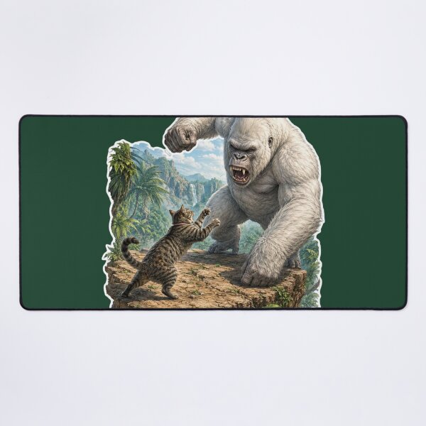Item preview, Cat vs White Gorilla Jungle Adventure designed and sold by Moxie-Cat-Universe.