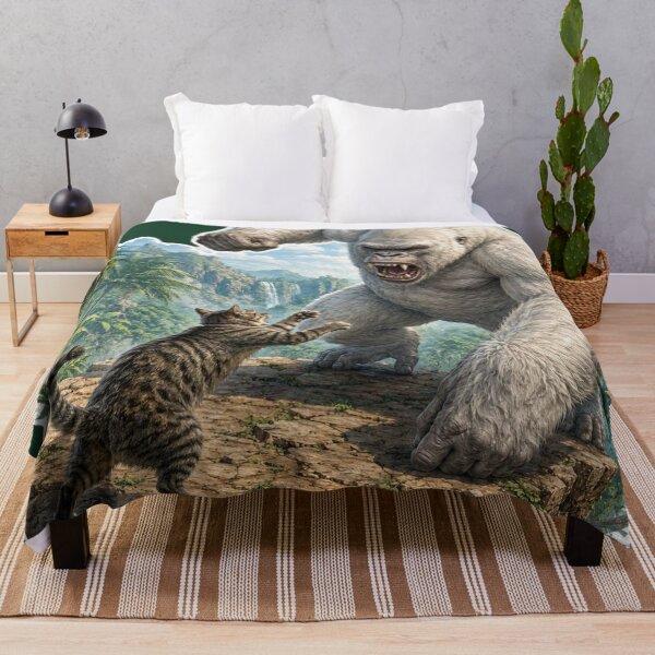 Item preview, Cat vs White Gorilla Jungle Adventure designed and sold by Moxie-Cat-Universe.