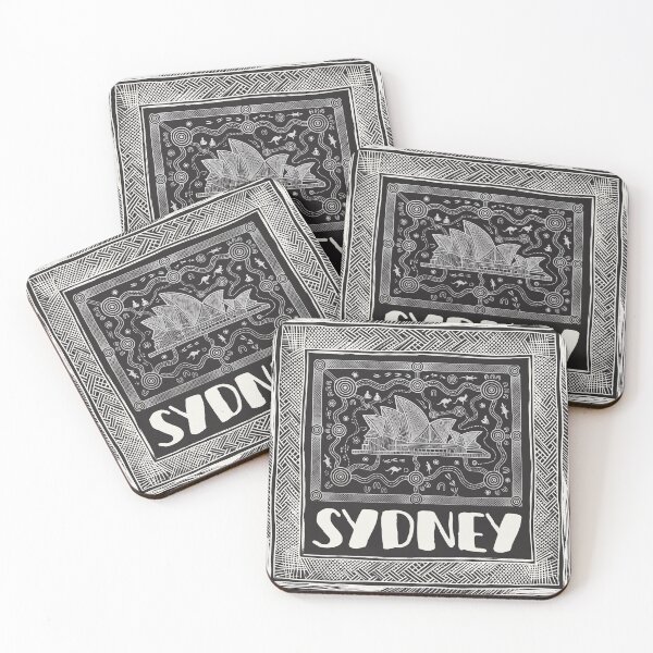Item preview, Sydney Opera House Indigenous Australian Aboriginal Art Graphic Print designed and sold by FreiherrPK.