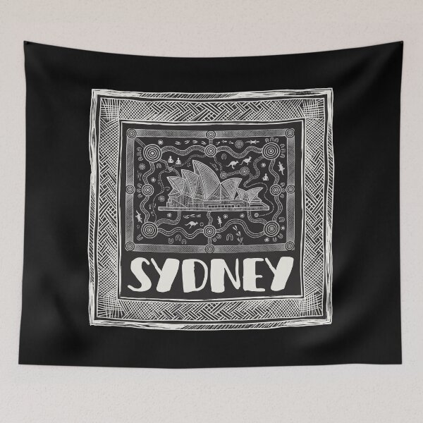 Item preview, Sydney Opera House Indigenous Australian Aboriginal Art Graphic Print designed and sold by FreiherrPK.