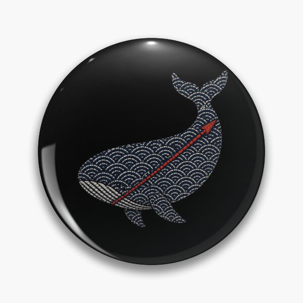 Item preview, Sashiko Wave Whale with Crimson Harpoon designed and sold by Fenay Designs.