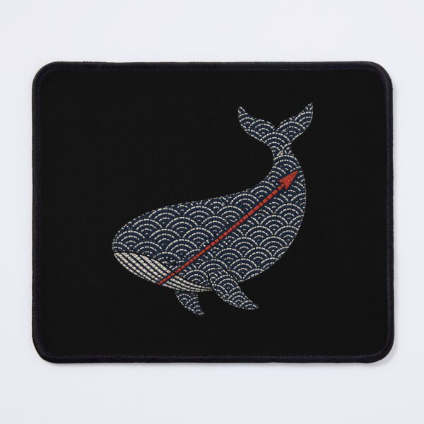 Item preview, Sashiko Wave Whale with Crimson Harpoon designed and sold by Fenay Designs.