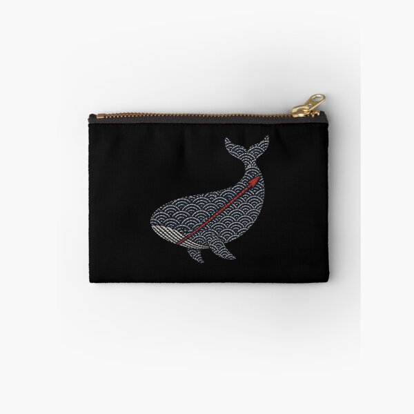 Item preview, Sashiko Wave Whale with Crimson Harpoon designed and sold by Fenay Designs.