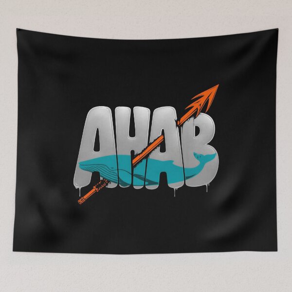 Item preview, Ahab Harpoon Through Whale Typography designed and sold by Fenay Designs.