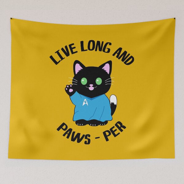 Item preview, Live Long And Paw-sper Funny Cat Quote designed and sold by CreativeBridge.