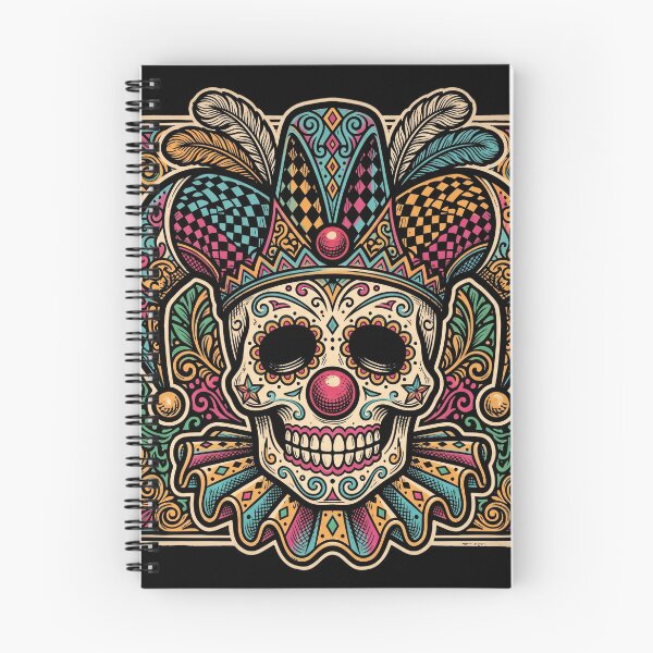 Item preview, Harlequin Jester Sugar Skull Clown Calavera Graphic Art Print designed and sold by FreiherrPK.