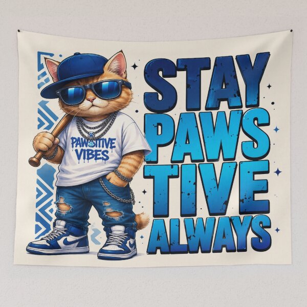 Item preview, Cool Cat Streetwear – Stay Pawsitive Always designed and sold by ArtoryNest.