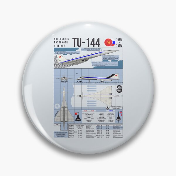 Item preview, Tu-144 Technical Blueprint Poster Blue Infographic Art designed and sold by FAawRay.