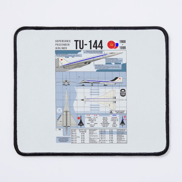 Item preview, Tu-144 Technical Blueprint Poster Blue Infographic Art designed and sold by FAawRay.