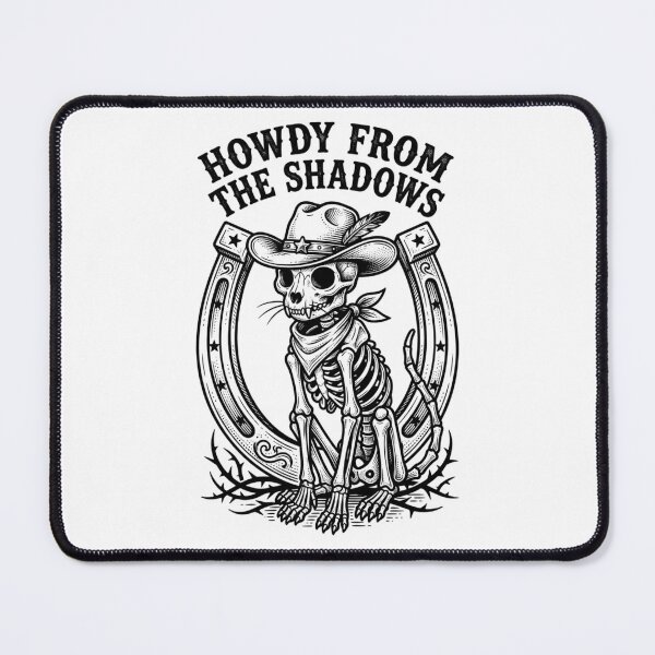 Item preview, Howdy From The Shadows Skeleton Cat Cowboy Western Gothic Sticker designed and sold by KreatoLab.