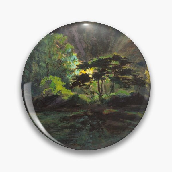 Item preview, Light in the Forest landscape painting on canvas fine art print by Frank S. Hermann designed and sold by Jéanpaul  Ferro.