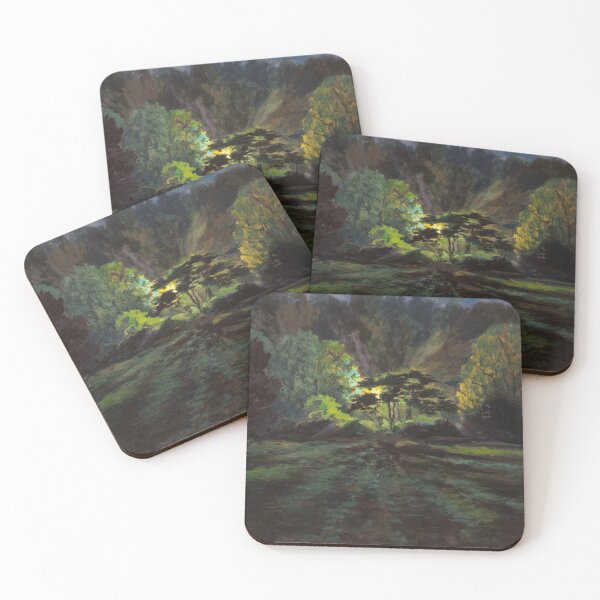 Item preview, Light in the Forest landscape painting on canvas fine art print by Frank S. Hermann designed and sold by Jéanpaul  Ferro.