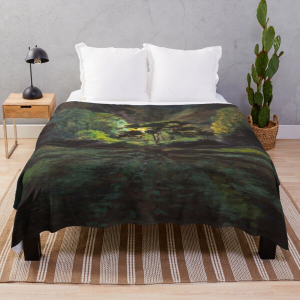 Item preview, Light in the Forest landscape painting on canvas fine art print by Frank S. Hermann designed and sold by Jéanpaul Ferro.