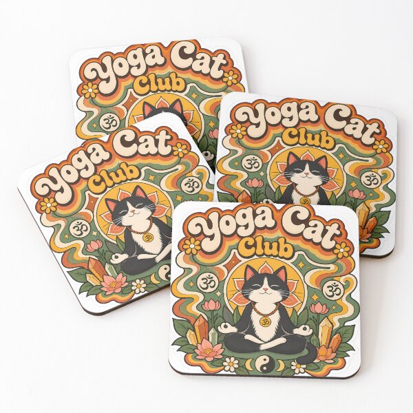 Item preview, Retro Yoga Cat Club 70s Wellness designed and sold by Retro Whiskers.