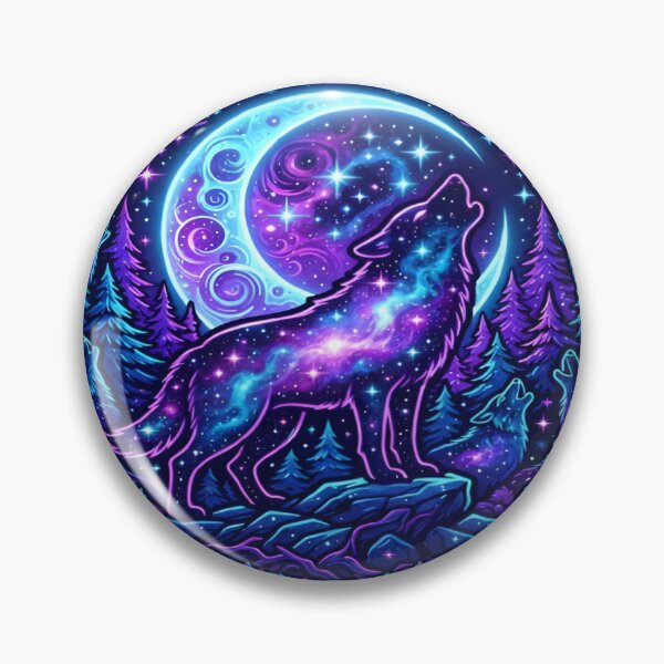 Item preview, Cosmic Galaxy Wolf Crescent Moon Night Sky Art designed and sold by DailySparks.