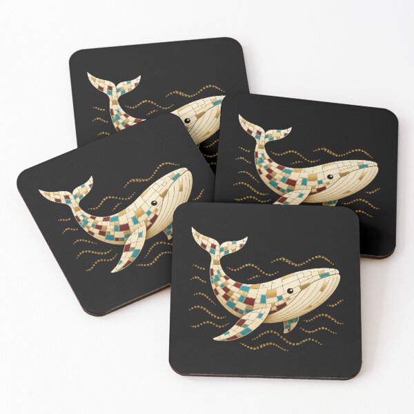 Item preview, Golden Mosaic Whale with Turquoise Tiles designed and sold by Fenay Designs.
