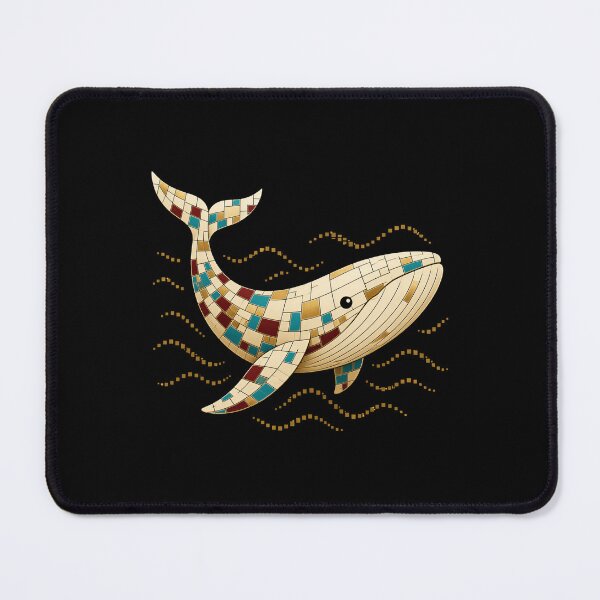 Item preview, Golden Mosaic Whale with Turquoise Tiles designed and sold by Fenay Designs.