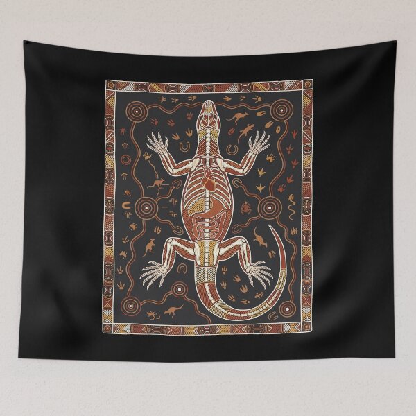 Item preview, Indigenous Australian Goanna Monitor Lizard Aboriginal X-Ray Art Print designed and sold by FreiherrPK.
