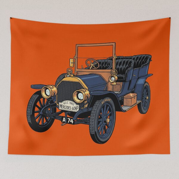 Item preview, 1903 Mercedes 60HP Vintage Antique Grand Prix Tourer Art Print designed and sold by FreiherrPK.