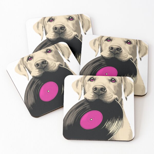 Item preview, golden retriever with record magenta eyes designed and sold by PhiloDoh.