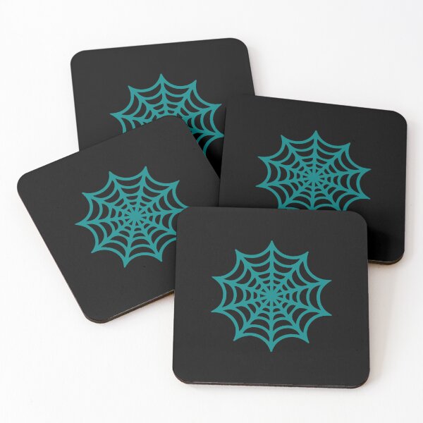 Item preview, Teal Spider Web Halloween Silhouette Graphic designed and sold by pattern-archive.