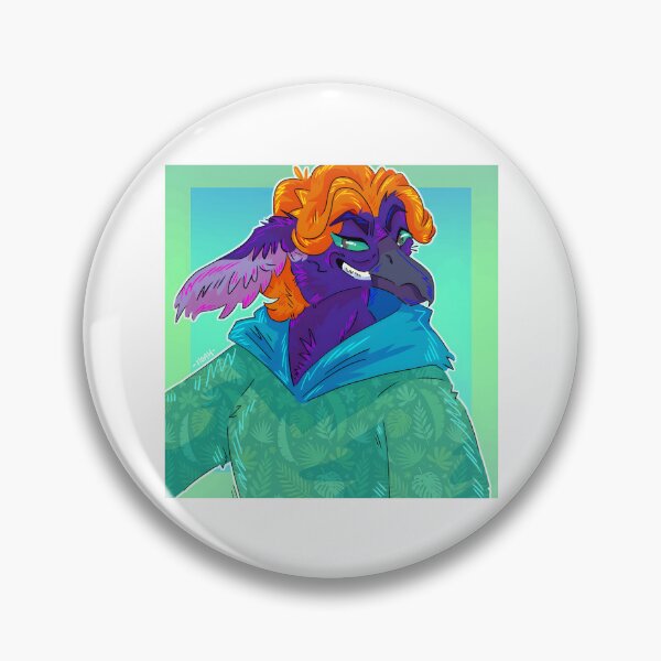 Item preview, Confident Anthropomorphic Purple Bird in Floral Hoodie designed and sold by Catsi-Nook-Art.