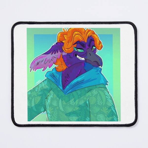 Item preview, Confident Anthropomorphic Purple Bird in Floral Hoodie designed and sold by Catsi-Nook-Art.