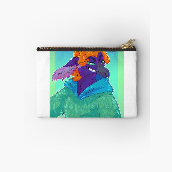 Item preview, Confident Anthropomorphic Purple Bird in Floral Hoodie designed and sold by Catsi-Nook-Art.
