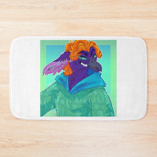 Item preview, Confident Anthropomorphic Purple Bird in Floral Hoodie designed and sold by Catsi-Nook-Art.