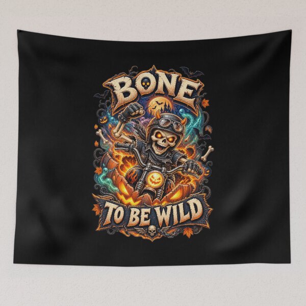 Item preview, Bone to Be Wild – Cute Skeleton Biker Halloween Design for Boys designed and sold by FreshPixelArt.
