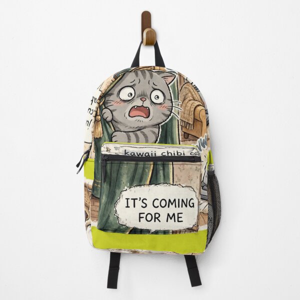 Item preview, Kawaii Chibi Cats Vacuum Terror - It's Coming For Me Funny Cat Meme designed and sold by MAISON SYLVIE.