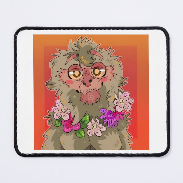 Item preview, Floral Japanese Macaque Portrait designed and sold by Catsi-Nook-Art.