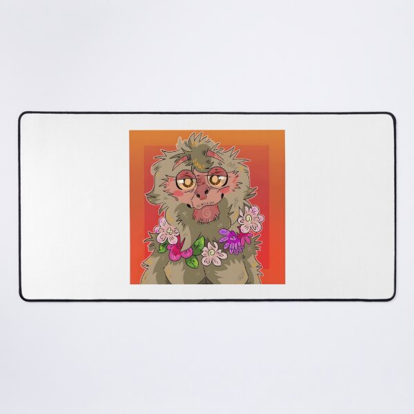 Item preview, Floral Japanese Macaque Portrait designed and sold by Catsi-Nook-Art.