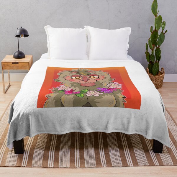Item preview, Floral Japanese Macaque Portrait designed and sold by Catsi-Nook-Art.