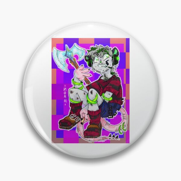Item preview, Cyberpunk Anthropomorphic Rat with Battle Axe designed and sold by Catsi-Nook-Art.