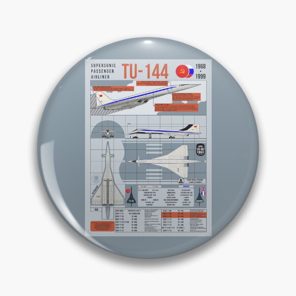 Item preview, Tu-144 Technical Blueprint Poster Gray Coral Infographic designed and sold by FAawRay.