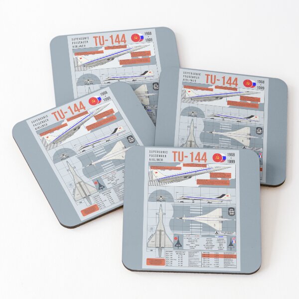 Item preview, Tu-144 Technical Blueprint Poster Gray Coral Infographic designed and sold by FAawRay.