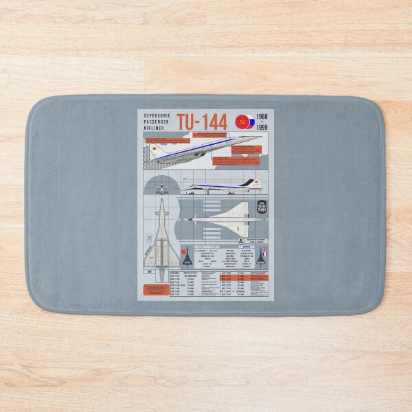 Item preview, Tu-144 Technical Blueprint Poster Gray Coral Infographic designed and sold by FAawRay.