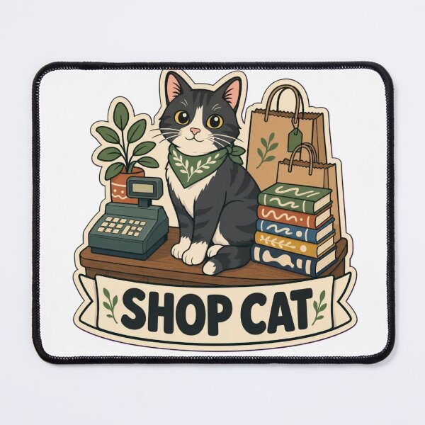 Item preview, Bookshop Cat Supervisor | Funny Cat Reading Gift Design designed and sold by StickyGuys.