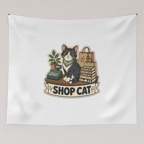 Item preview, Bookshop Cat Supervisor | Funny Cat Reading Gift Design designed and sold by StickyGuys.