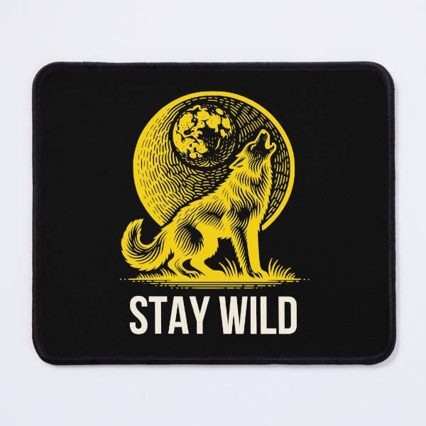 Item preview, Stay Wild Funny Adventure T-Shirt Wolf Nature Gift Free Spirit Tee Outdoor Humor designed and sold by TongTang.