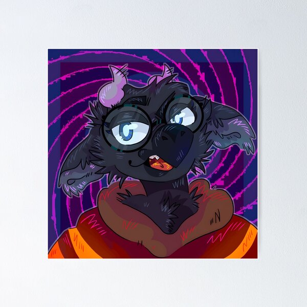 Artikelvorschau, Stilisierte schwarze Pelzfigur mit Brille entworfen und verkauft von Catsi-Nook-Art.