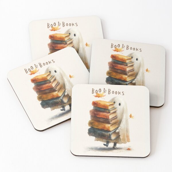 Item preview, Boo & Books – Cute Ghost Carrying Vintage Books designed and sold by Helenaphotoart.