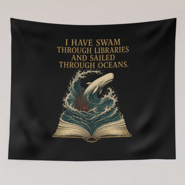 Item preview, Moby Dick: Swam Through Libraries Quote designed and sold by Fenay Designs.