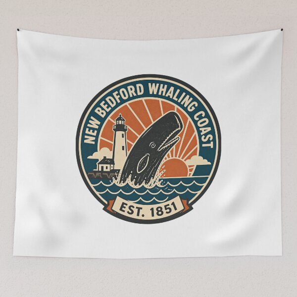 Item preview, Moby Dick: New Bedford Whaling Coast Badge designed and sold by Fenay Designs.