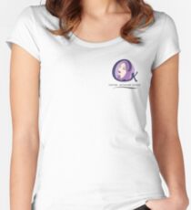 Cristina K Face Graphic Pocket (Purple) Women's Fitted Scoop T-Shirt